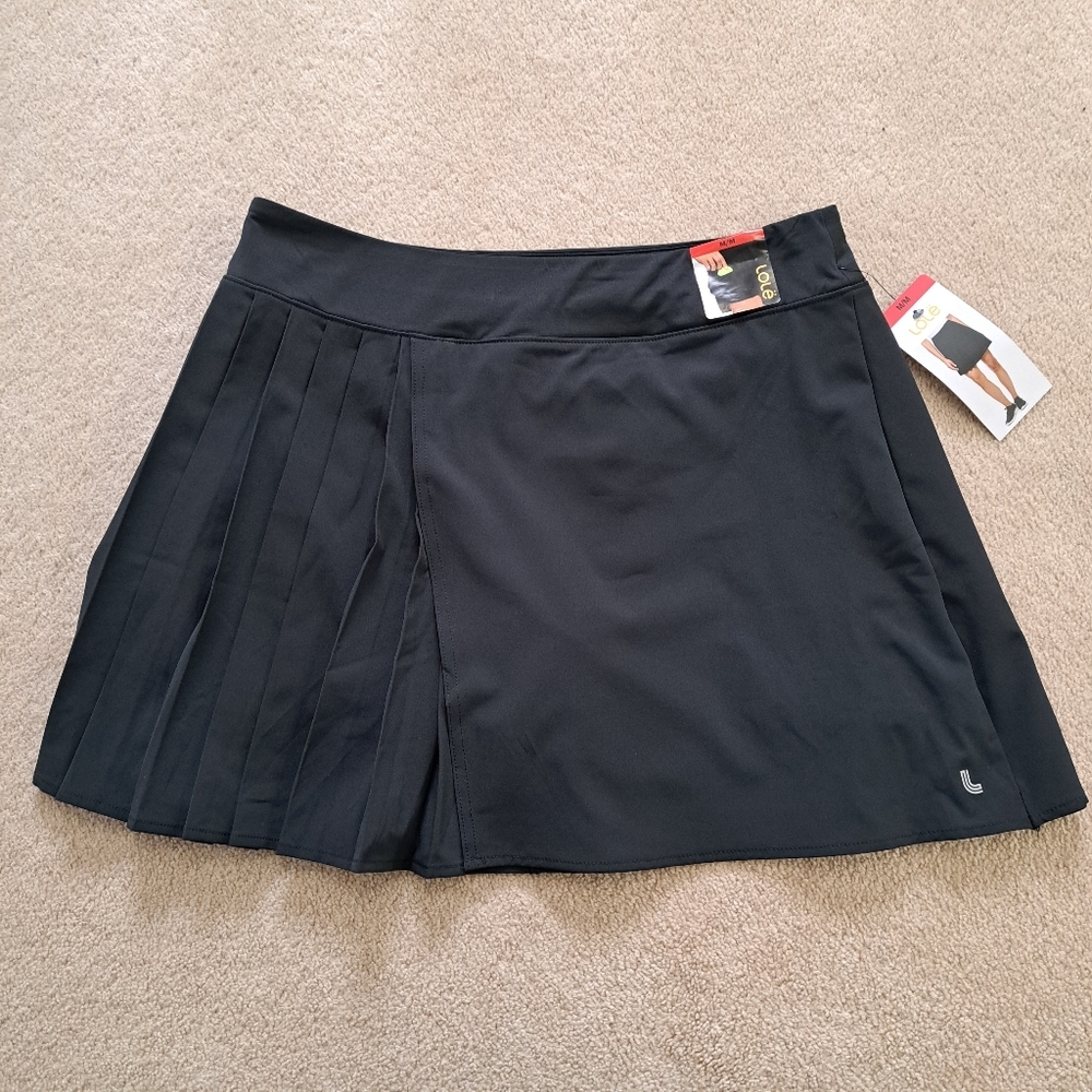 Lole Pleated Active Skort Women's Medium Black Sporty Tennis Inner Short NEW - Picture 2 of 13